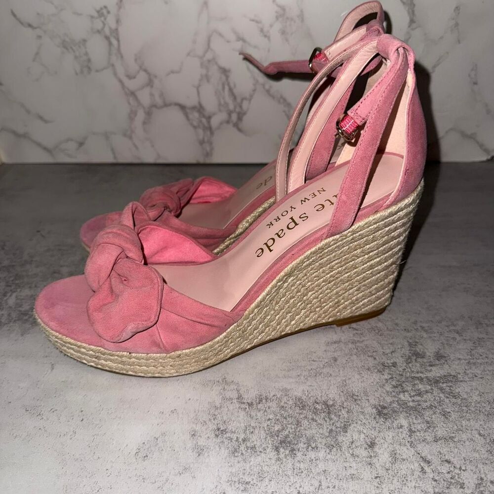 Kate Spade Pink Tianna Espadrille Wedges $198 Retail.